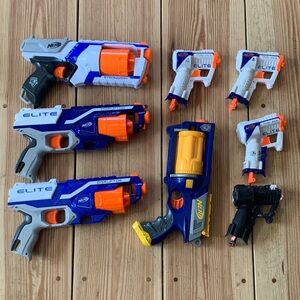 Bundle of Elite Nerf Guns Disruptor Strongarm Maverick Rev-6 Triad Ex-3